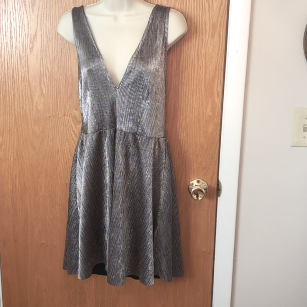 Silver Metallic mini dress Size 12